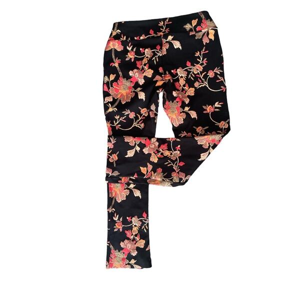 Soft Surroundings Black/Red Print Stretch Dress Pants S - Picture 4 of 9